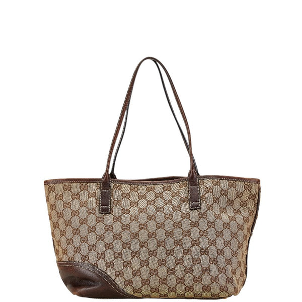 グッチ GGキャンバス インターロッキングG ハンドバッグ トートバッグ 169946 ベージュ ブラウン キャンバス レザー レディース GUCCI 【中古】
