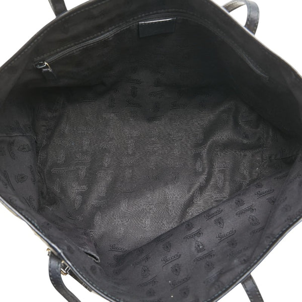 グッチ GGキャンバス トートバッグ ベージュ ブラウン キャンバス レザー レディース GUCCI 【中古】