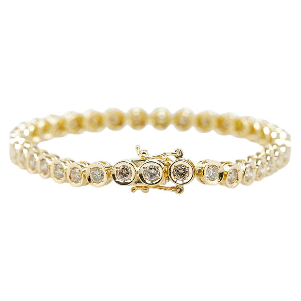K18YG イエローゴールド ダイヤ3.00ct テニス ブレスレット レディース 【中古】