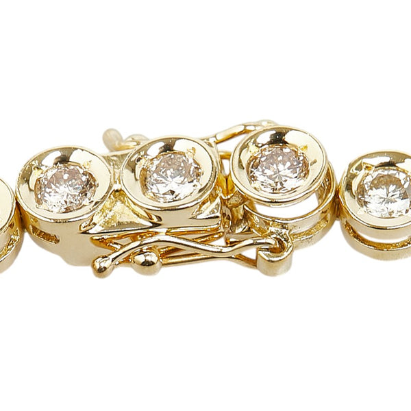 K18YG イエローゴールド ダイヤ3.00ct テニス ブレスレット レディース 【中古】