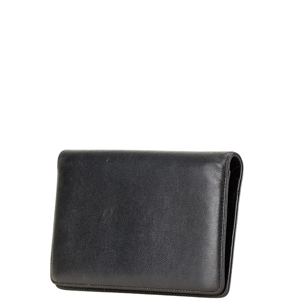 シャネル ココマーク セブルガ 長財布 ブラック シルバー キャビアスキン レディース CHANEL 【中古】