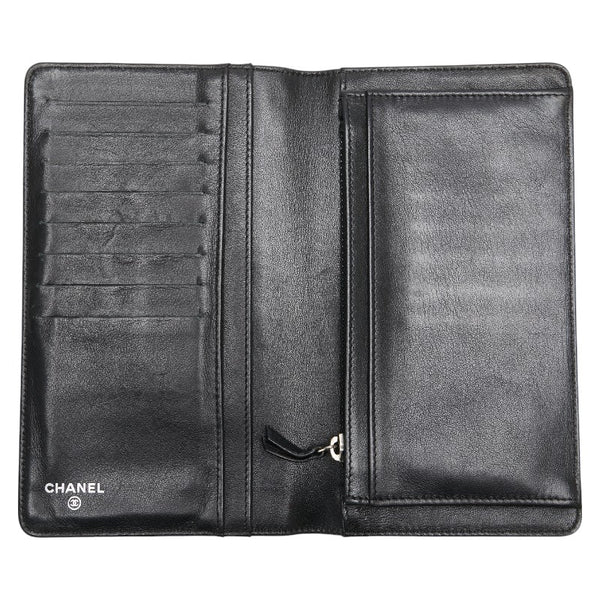 シャネル ココマーク セブルガ 長財布 ブラック シルバー キャビアスキン レディース CHANEL 【中古】