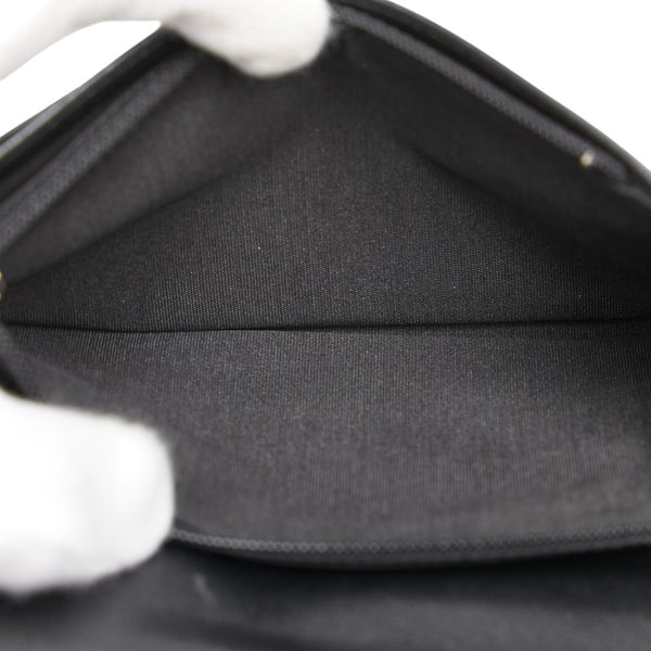 シャネル ココマーク セブルガ 長財布 ブラック シルバー キャビアスキン レディース CHANEL 【中古】