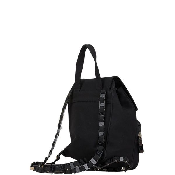 サルヴァトーレフェラガモ リュック バックパック ブラック キャンバス レディース Salvatore Ferragamo 【中古】