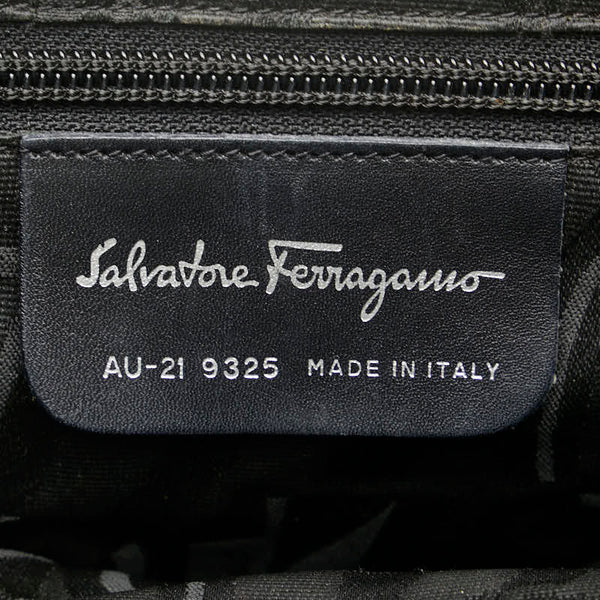 サルヴァトーレフェラガモ リュック バックパック ブラック キャンバス レディース Salvatore Ferragamo 【中古】