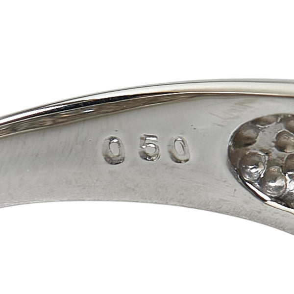 ノーブランド Pt900 プラチナ ダイヤ0.50ct 花 フラワー モチーフ リング 指輪 #53 レディース no brand 13号 【中古】