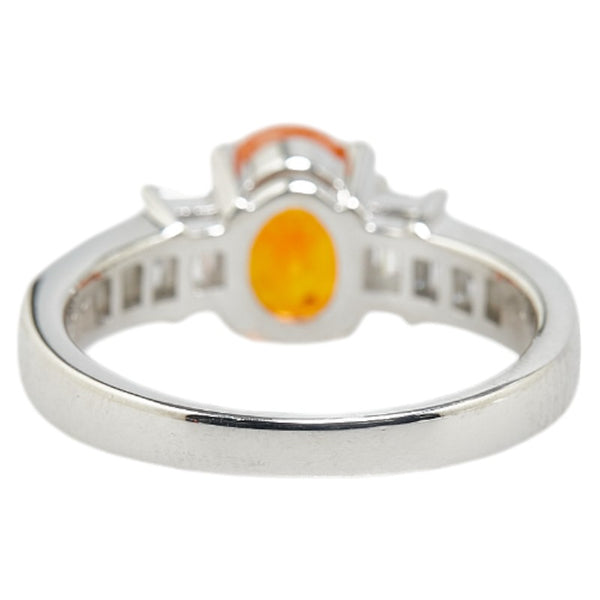 Pt900 プラチナ オレンジサファイア1.70ct ダイヤ0.674ct リング 指輪 #51 レディース 11号 【中古】