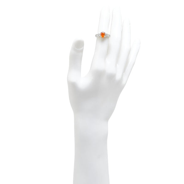 Pt900 プラチナ オレンジサファイア1.70ct ダイヤ0.674ct リング 指輪 #51 レディース 11号 【中古】