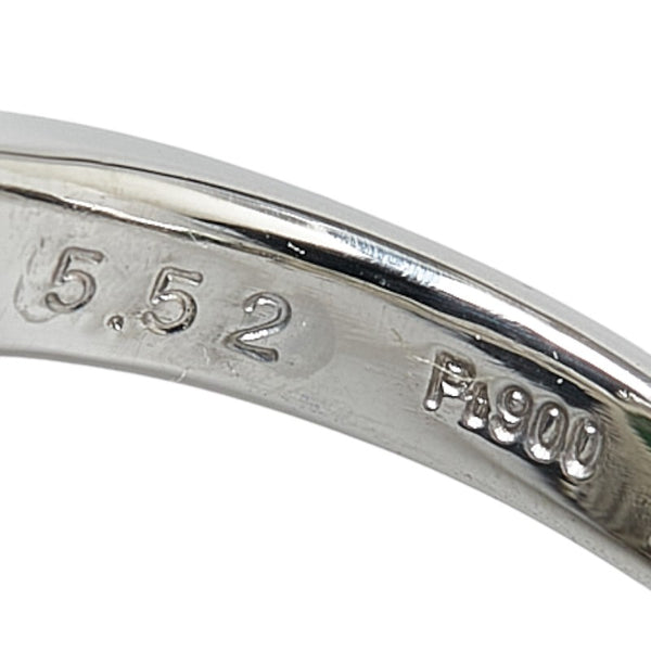 Pt900 プラチナ ひすい5.52ct ダイヤ0.89ct ひし形 リング 指輪 #51 レディース 11号 【中古】