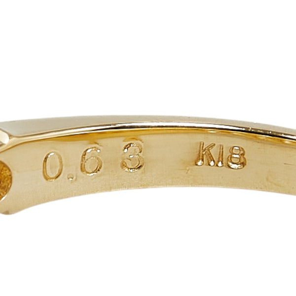 K18YG イエローゴールド ダイヤ0.63ct リング 指輪 #52 レディース 11.5号 【中古】