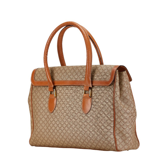 セリーヌ マカダム ハンドバッグ ブラウン PVC レザー レディース CELINE 【中古】
