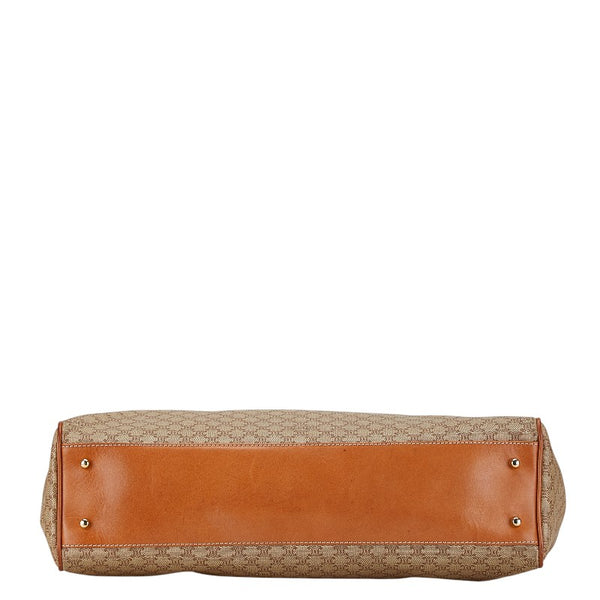 セリーヌ マカダム ハンドバッグ ブラウン PVC レザー レディース CELINE 【中古】