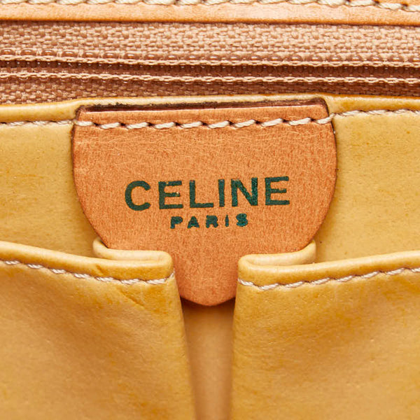 セリーヌ マカダム ハンドバッグ ブラウン PVC レザー レディース CELINE 【中古】