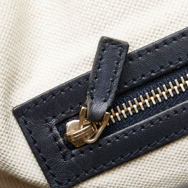 グッチ GGキャンバス シェリーライン ボストンバッグ ショルダーバッグ 2WAY 247205 ネイビー キャンバス レザー レディース GUCCI 【中古】