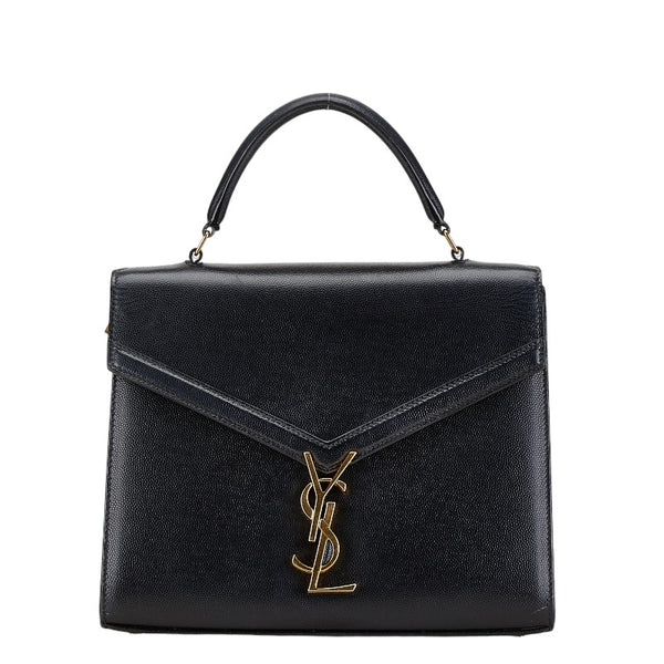 サンローラン YSLロゴ カサンドラ トップハンドル ミディアム ハンドバッグ ショルダーバッグ 2WAY 623931 ブラック レザー レディース SAINT LAURENT 【中古】