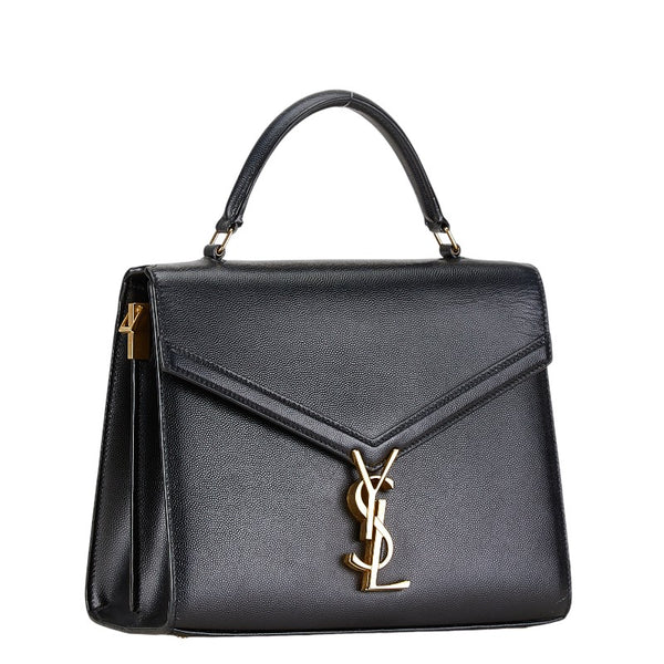 サンローラン YSLロゴ カサンドラ トップハンドル ミディアム ハンドバッグ ショルダーバッグ 2WAY 623931 ブラック レザー レディース SAINT LAURENT 【中古】