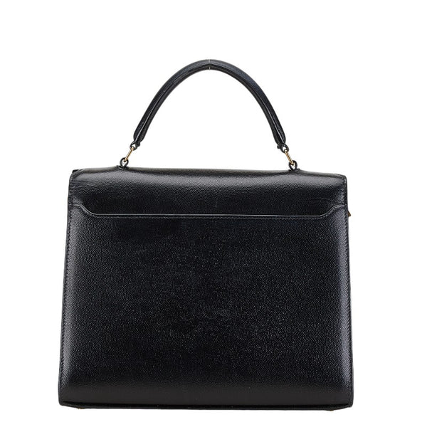 サンローラン YSLロゴ カサンドラ トップハンドル ミディアム ハンドバッグ ショルダーバッグ 2WAY 623931 ブラック レザー レディース SAINT LAURENT 【中古】