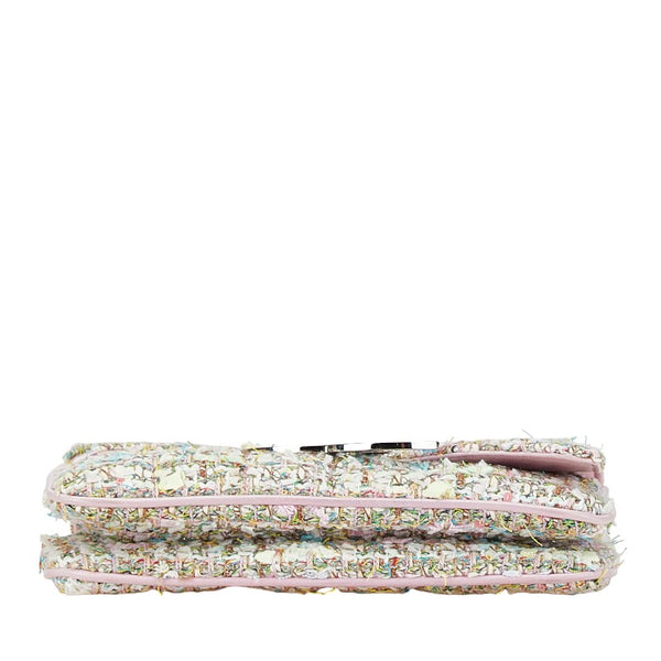 シャネル ココマーク チェーンミニハンドバッグ ピンク ブルー マルチカラー ツイード レザー レディース CHANEL 【中古】