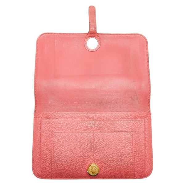 エルメス ドゴンGM 長財布 ローズアザレ エバーカラー レディース HERMES 【中古】