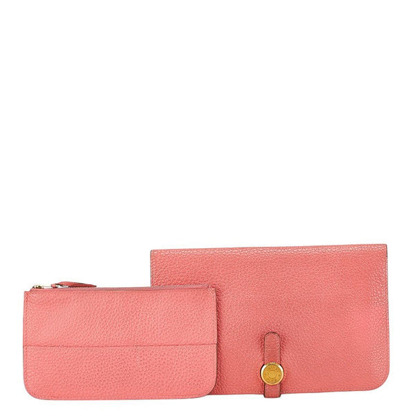 エルメス ドゴンGM 長財布 ローズアザレ エバーカラー レディース HERMES 【中古】