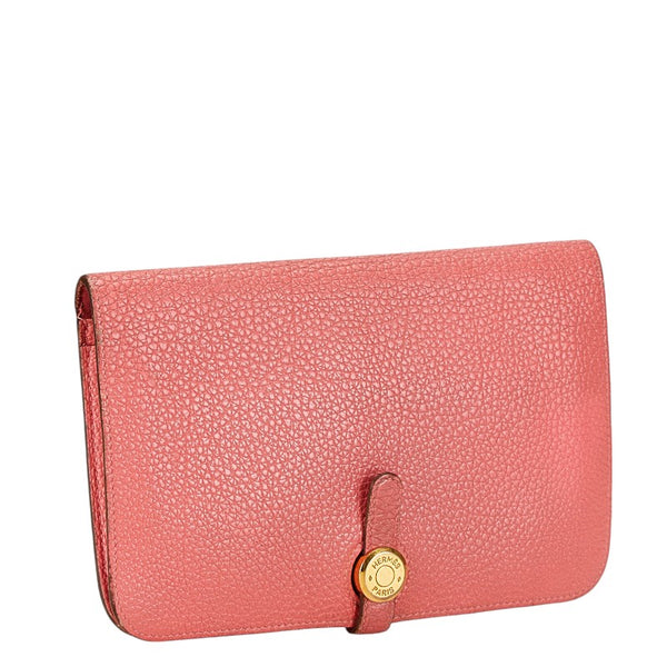 エルメス ドゴンGM 長財布 ローズアザレ エバーカラー レディース HERMES 【中古】