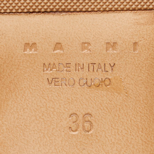 マルニ ストラップ サンダル サイズ：36 ブラウン ライトブルー マルチカラー レザー レディース MARNI 【中古】