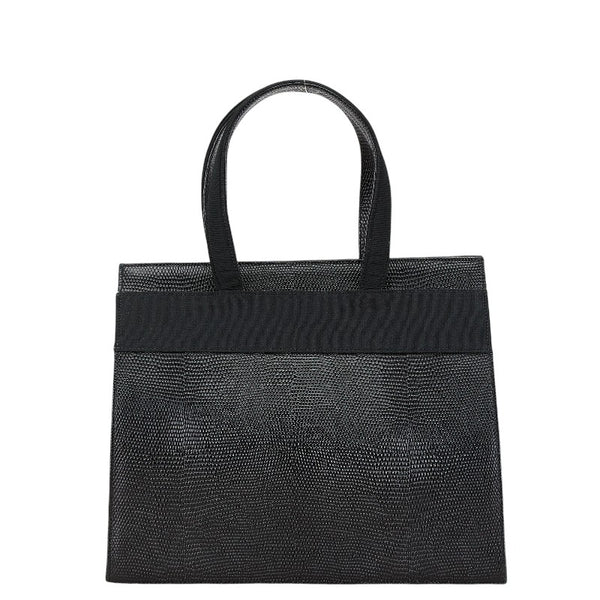 サルヴァトーレフェラガモ ヴァラ リボン リザード 型押し ハンドバッグ ショルダーバッグ 2WAY BA214178 ブラック レザー レディース Salvatore Ferragamo 【中古】