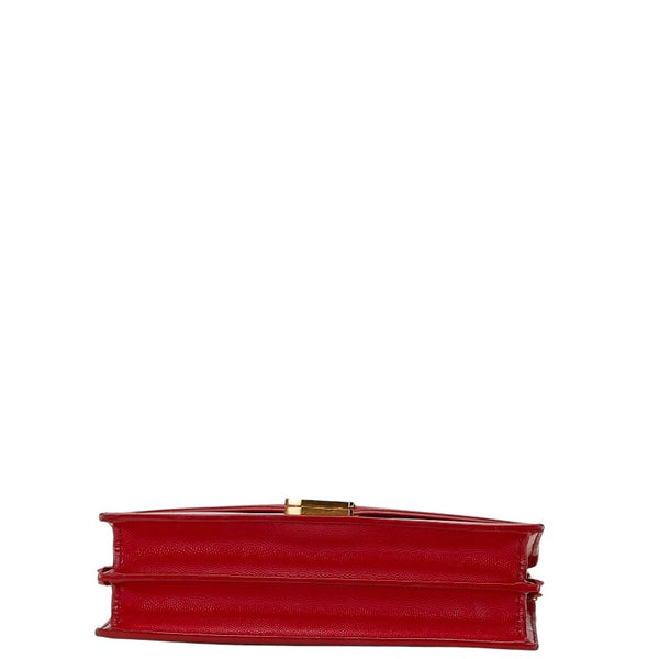 サンローラン YSLロゴ チェーン ショルダーバッグ レッド レザー レディース SAINT LAURENT 【中古】