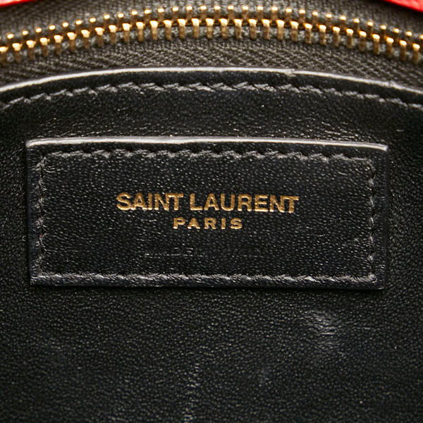 サンローラン YSLロゴ チェーン ショルダーバッグ レッド レザー レディース SAINT LAURENT 【中古】