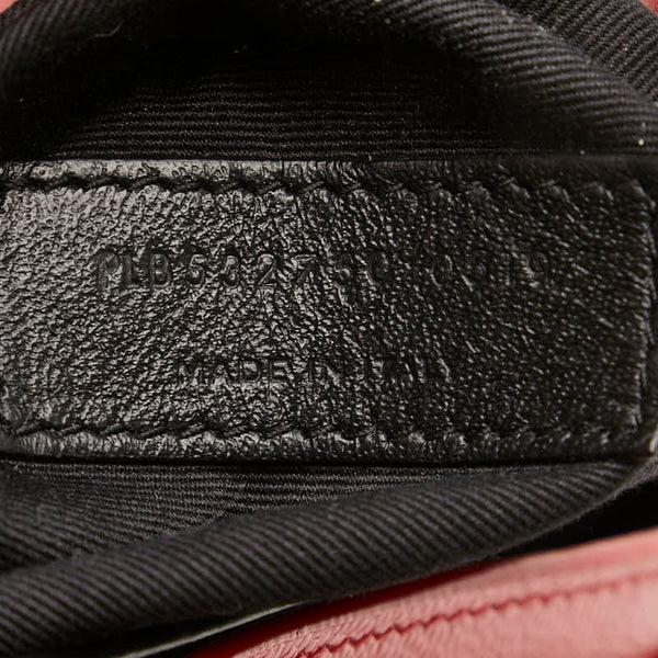 サンローラン YSLロゴ チェーン ショルダーバッグ レッド レザー レディース SAINT LAURENT 【中古】