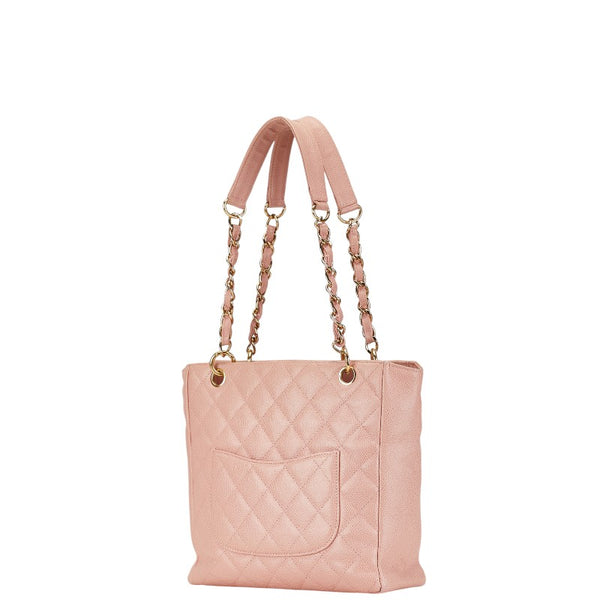 シャネル ココマーク チェーン トートバッグ ショルダーバッグ ピンク キャビアスキン レディース CHANEL 【中古】