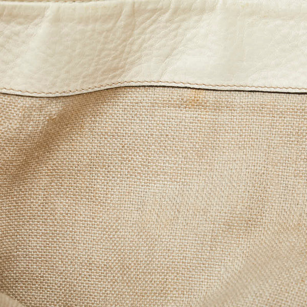 グッチ GGキャンバス ホースビット トートバッグ 229852 ベージュ ホワイト キャンバス レザー レディース GUCCI 【中古】