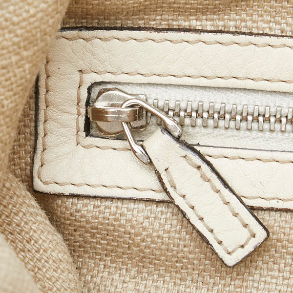 グッチ GGキャンバス ホースビット トートバッグ 229852 ベージュ ホワイト キャンバス レザー レディース GUCCI 【中古】