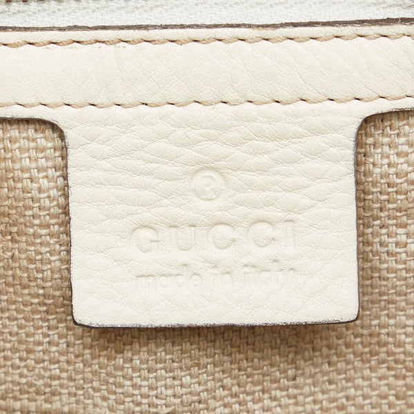 グッチ GGキャンバス ホースビット トートバッグ 229852 ベージュ ホワイト キャンバス レザー レディース GUCCI 【中古】