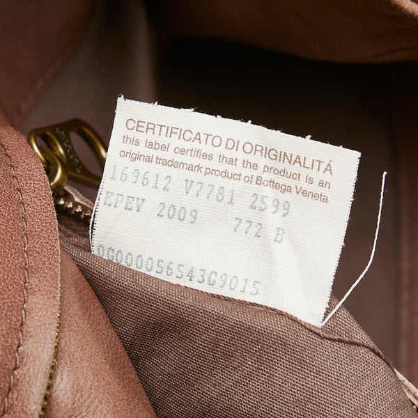 ボッテガヴェネタ イントレチャート トートバッグ ショルダーバッグ 169612 ブラウン レザー レディース BOTTEGAVENETA 【中古】