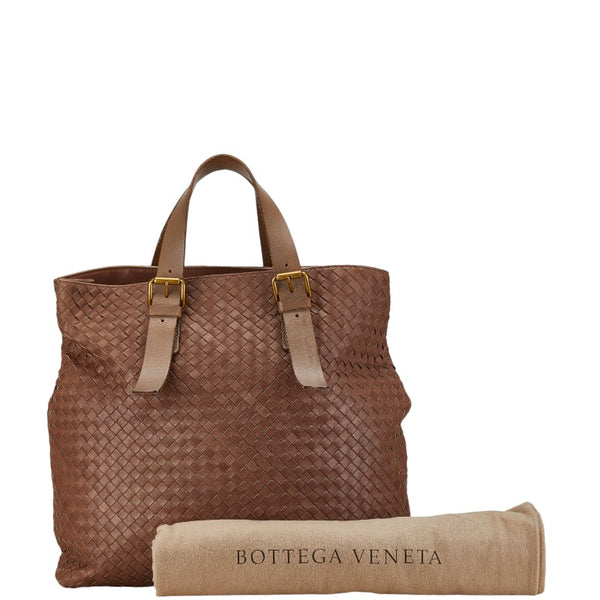 ボッテガヴェネタ イントレチャート トートバッグ ショルダーバッグ 169612 ブラウン レザー レディース BOTTEGAVENETA 【中古】