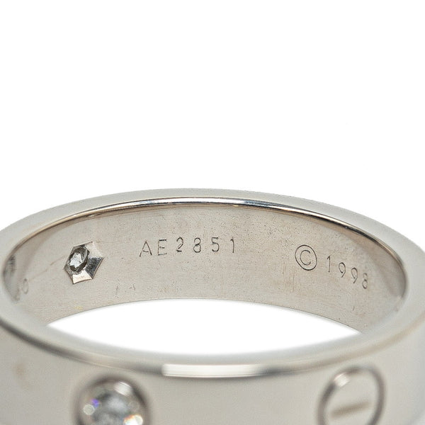 カルティエ ラブリング ハーフダイヤ リング 指輪 #60 K18WG ホワイトゴールド メンズ CARTIER 【中古】