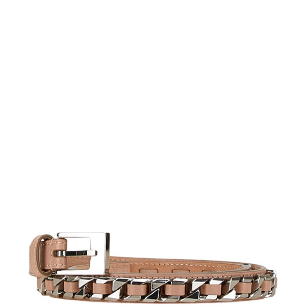 ジバンシー チェーン ベルト サイズ:70 ベージュ シルバー ステンレススチール レザー レディース Givenchy 【中古】