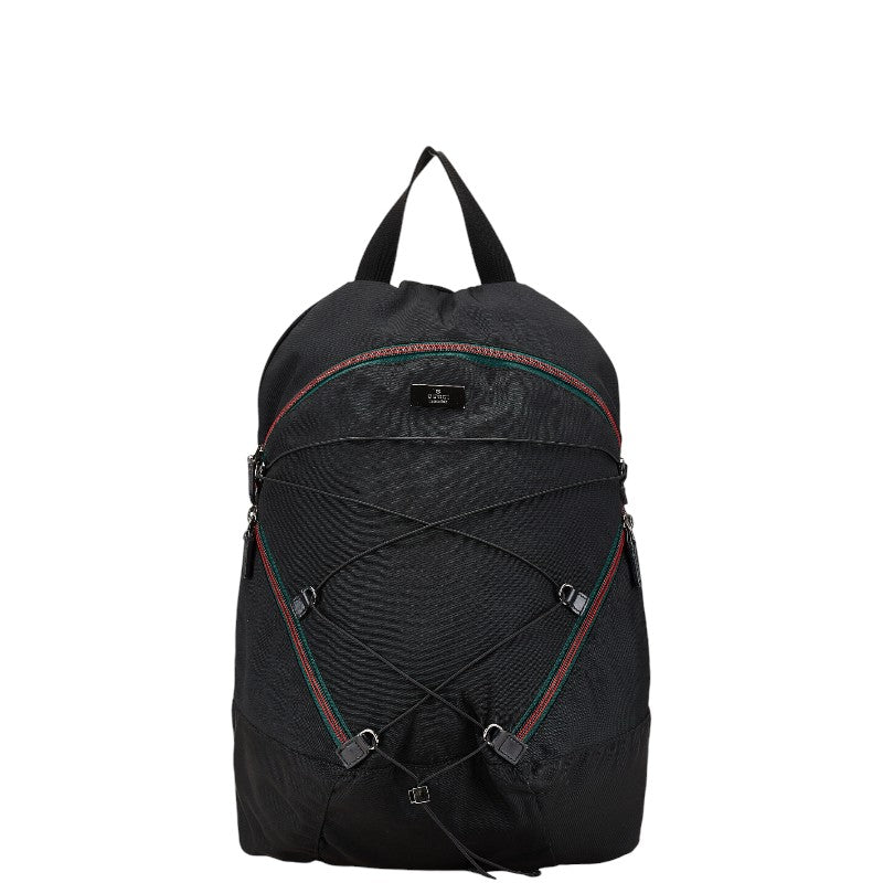 グッチ シェリーライン リュック バックパック 122349 ブラック ナイロン レディース GUCCI 【中古】