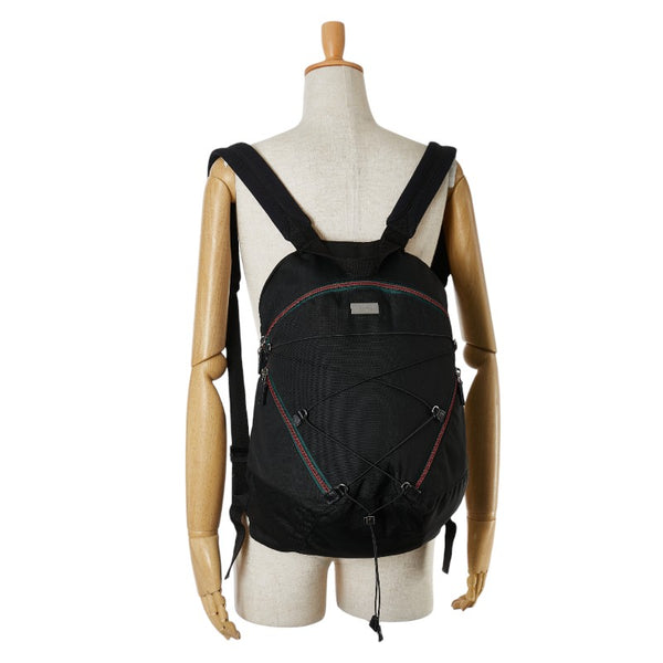 グッチ シェリーライン リュック バックパック 122349 ブラック ナイロン レディース GUCCI 【中古】