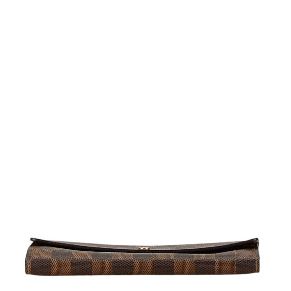 ルイ ヴィトン ダミエ ポルトフォイユ サラ 長財布 N61734 ブラウン PVC レザー レディース LOUIS VUITTON 【中古】