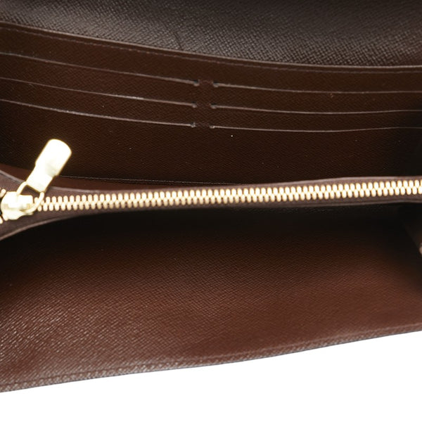 ルイ ヴィトン ダミエ ポルトフォイユ サラ 長財布 N61734 ブラウン PVC レザー レディース LOUIS VUITTON 【中古】