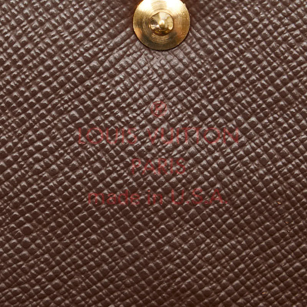 ルイ ヴィトン ダミエ ポルトフォイユ サラ 長財布 N61734 ブラウン PVC レザー レディース LOUIS VUITTON 【中古】