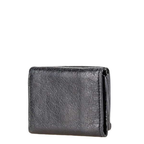 バレンシアガ 三つ折り財布 コンパクトウォレット 431653 ブラック レザー レディース BALENCIAGA 【中古】