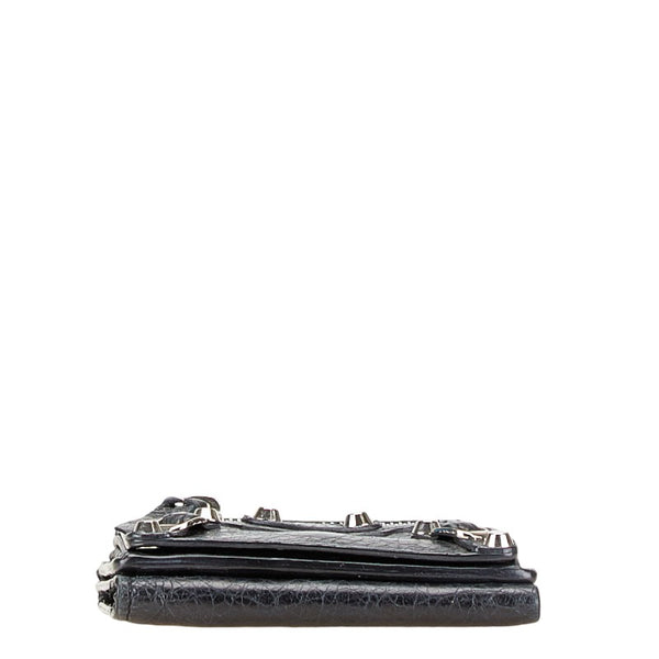 バレンシアガ 三つ折り財布 コンパクトウォレット 431653 ブラック レザー レディース BALENCIAGA 【中古】