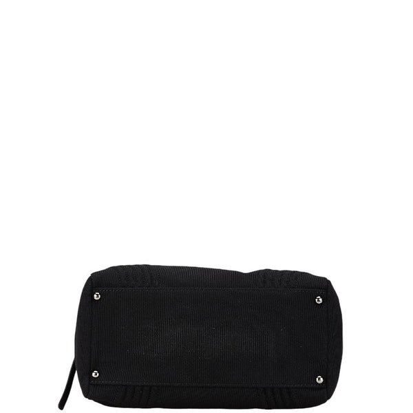 シャネル ココマーク  チェーン トートバッグ ハンドバッグ ブラック コットン レディース CHANEL 【中古】