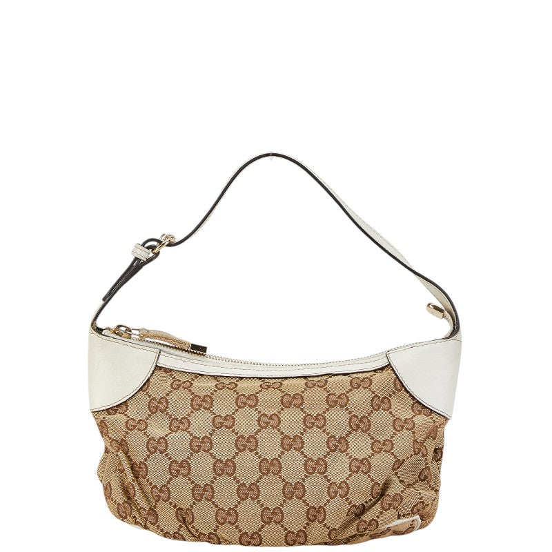 グッチ GGキャンバス ハンドバッグ ショルダーバッグ 224093 ベージュ ブラウン キャンバス レザー レディース GUCCI 【中古】