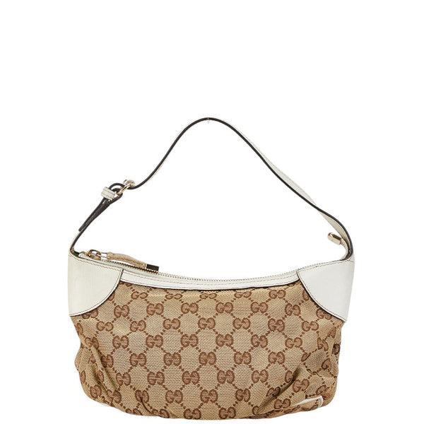 グッチ GGキャンバス ハンドバッグ ショルダーバッグ 224093 ベージュ ブラウン キャンバス レザー レディース GUCCI 【中古】