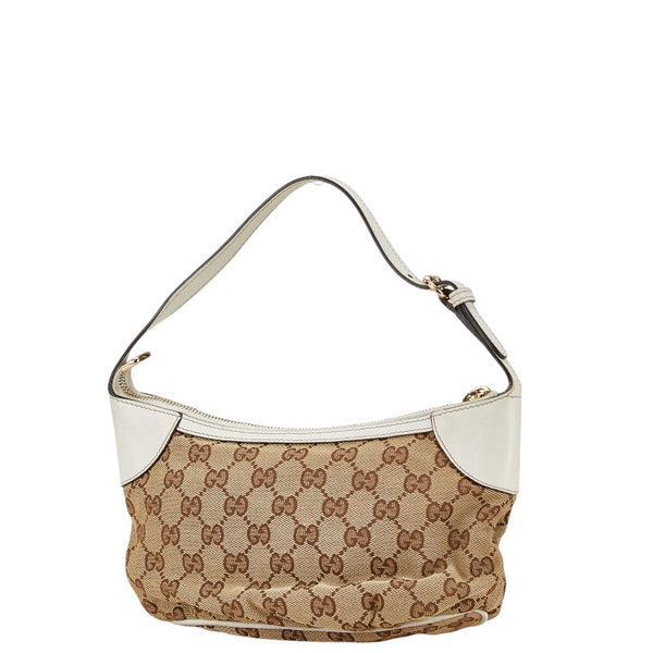 グッチ GGキャンバス ハンドバッグ ショルダーバッグ 224093 ベージュ ブラウン キャンバス レザー レディース GUCCI 【中古】