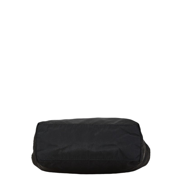 プラダ 三角ロゴプレート トートバッグ ハンドバッグ ブラック ナイロン レディース PRADA 【中古】